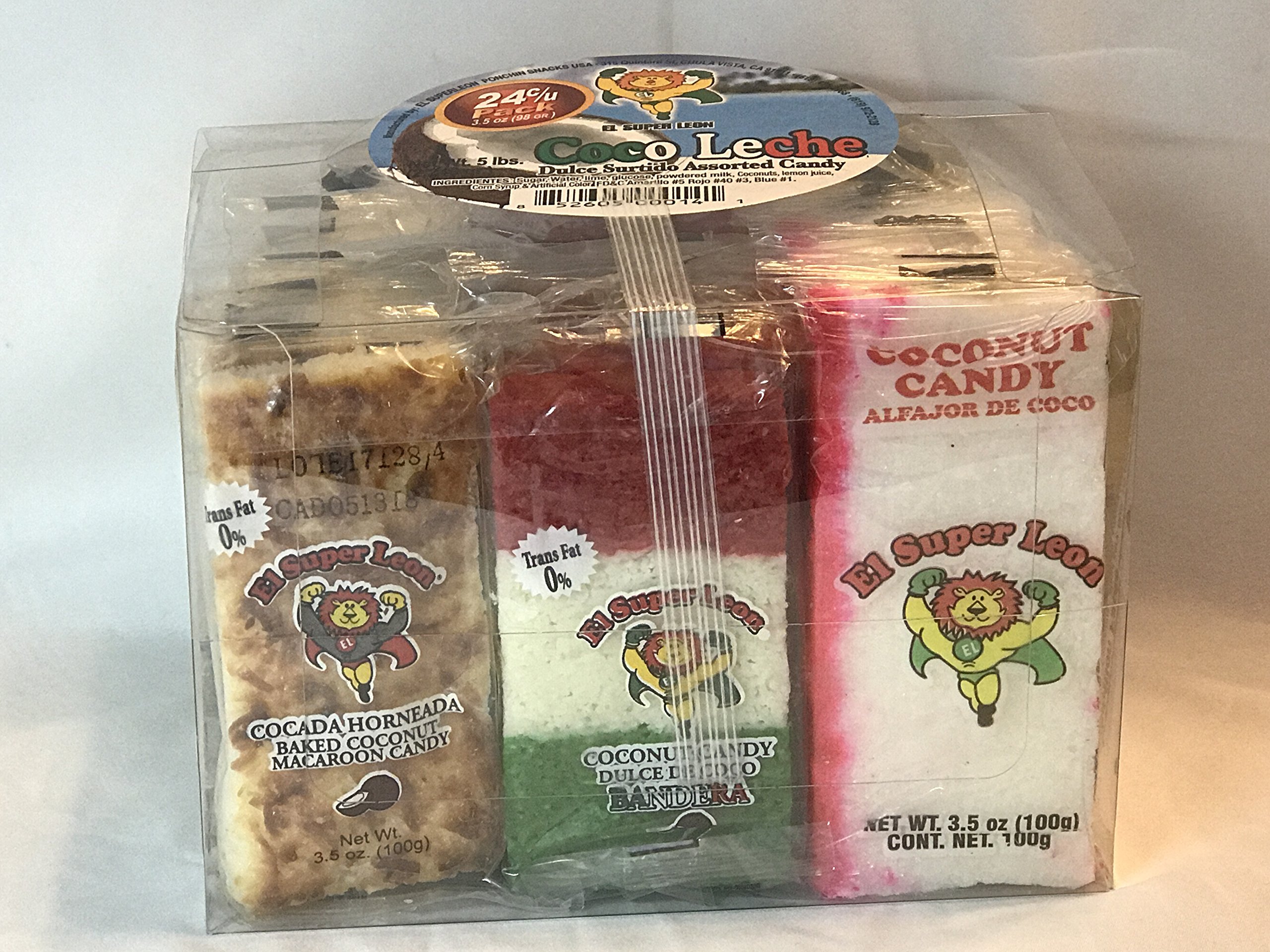 Buy El Super Leon Coco Leche Candy Assorted, 1 Count (Pack of 24