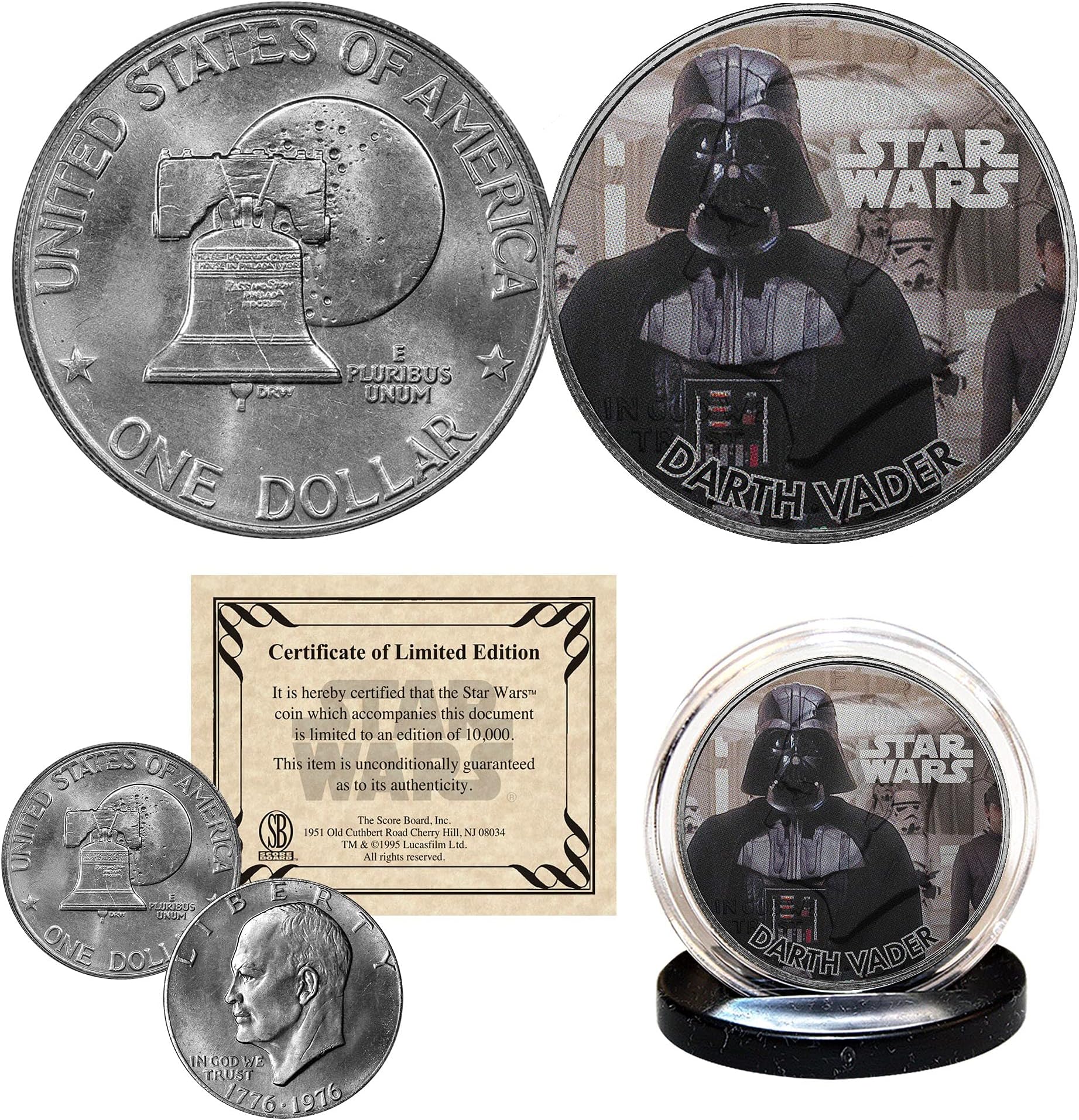 DARTH VADER - STAR WARS Officially Licensed 1976 Eisenhower IKE Dollar U.S. Coin