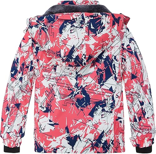 Miniatura 2 de Wantdo - Chamarra de esquí impermeable con capucha de forro polar para invierno y nieve, resistente al viento