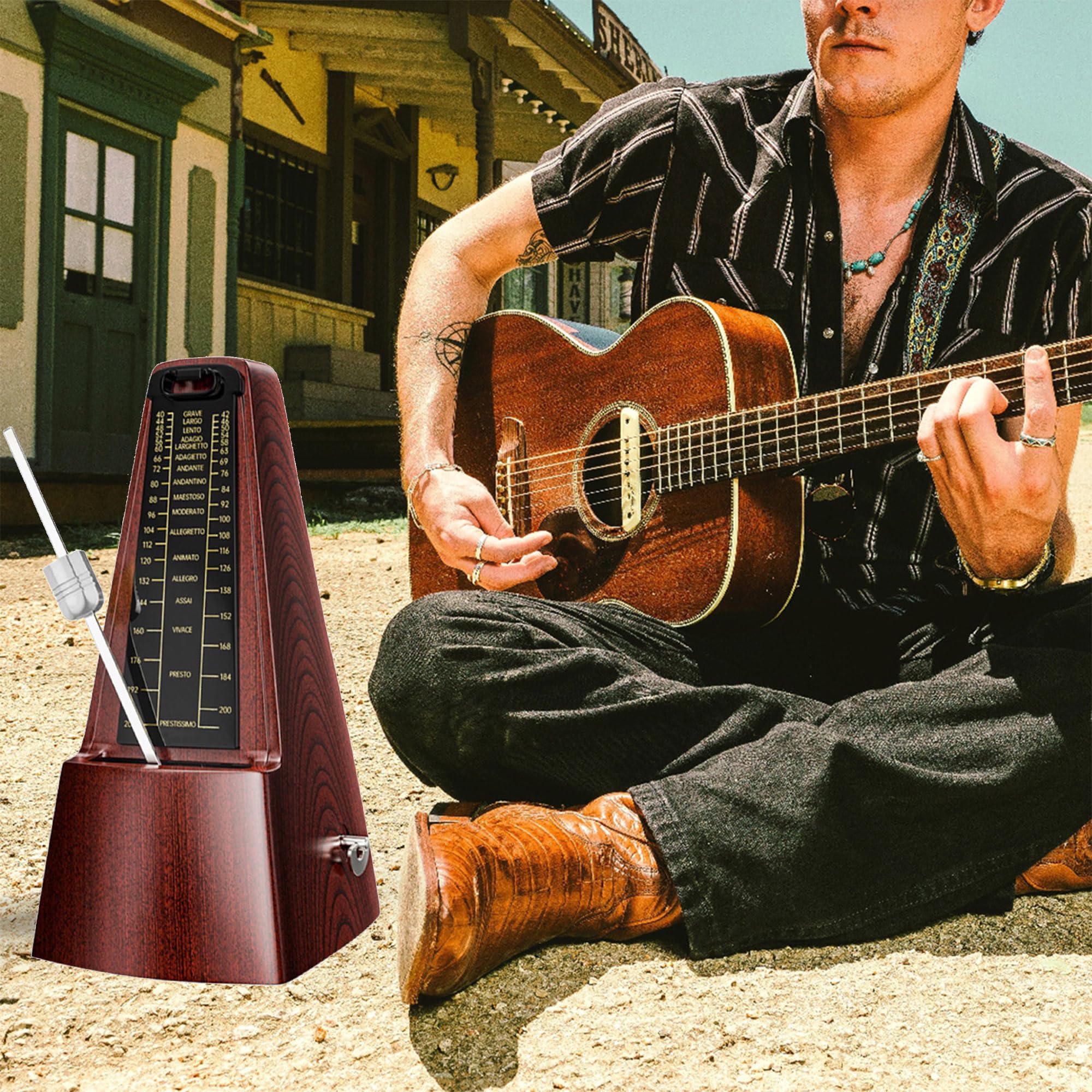 YUEMING Metrónomo mecánico universal, metrónomo con campana acentuada con campana de acento, metrónomo bajo con alto, reloj preciso para piano, guitarra, batería, saxofón, etc