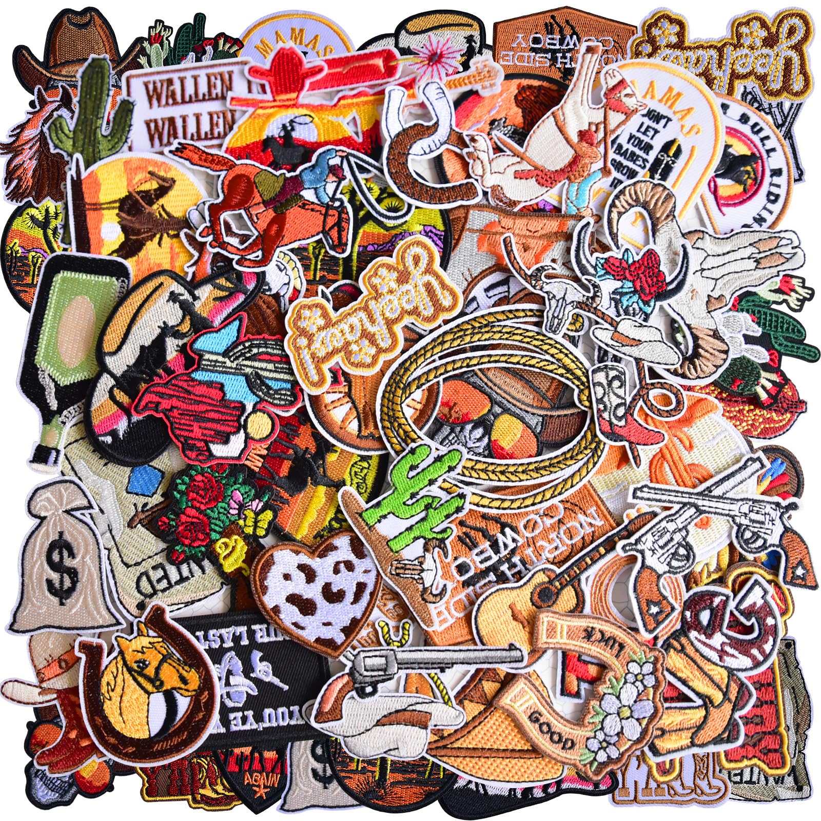 Amazon.com: Vintage Western Embroidered Iron On Patches, 52Pcs