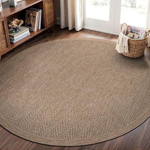CAMILSON Jute Round 4ft Indoor Outdoor Rug