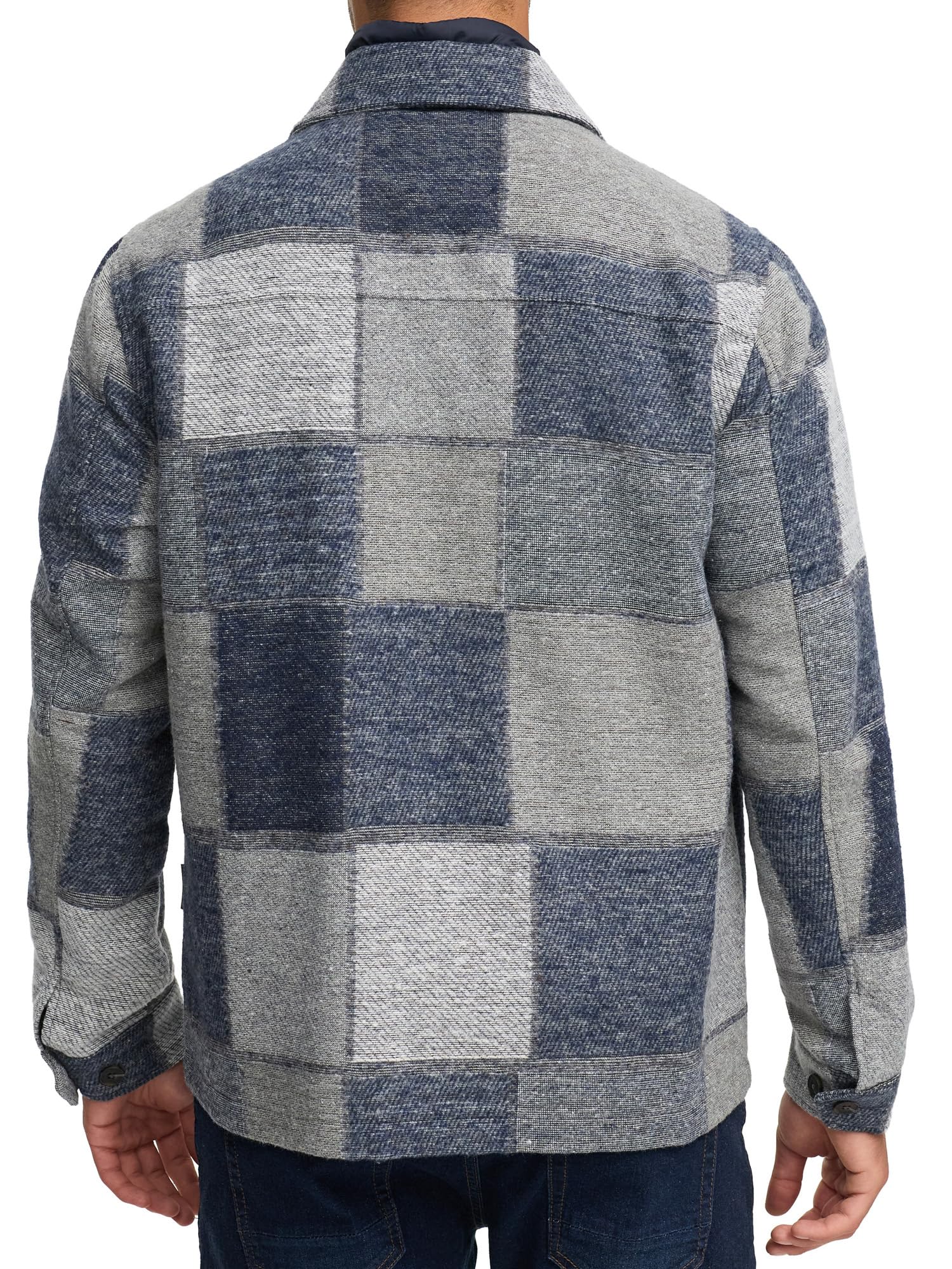 Indicode Chaqueta de leñador a cuadros INDjango para hombre | Chaqueta de entretiempo con forro extraíble para hombres