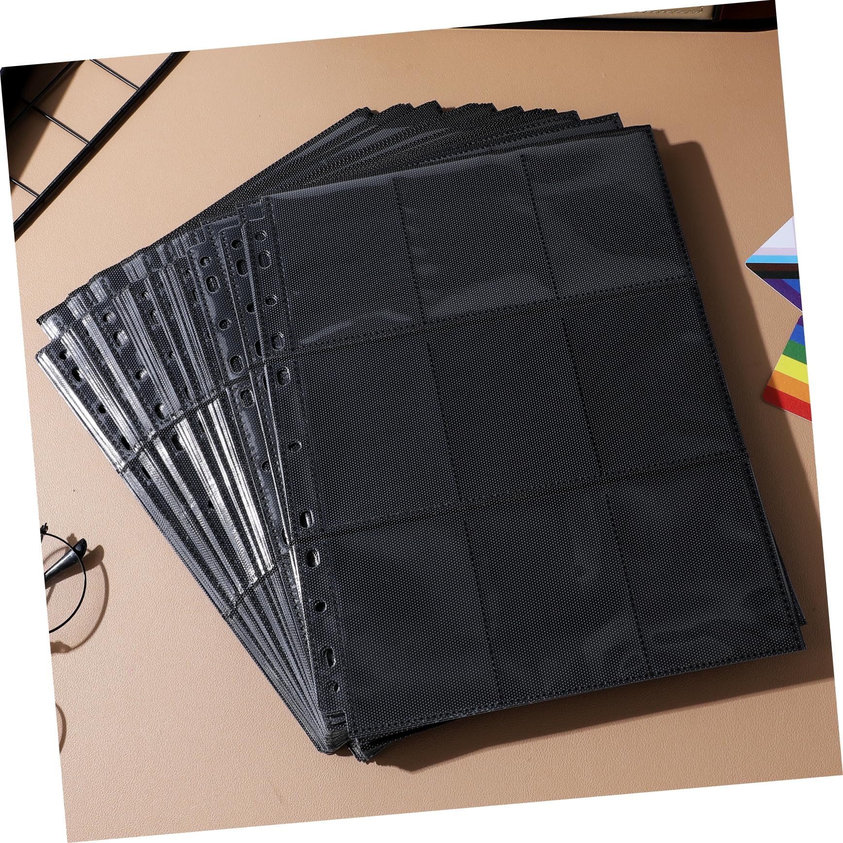 Páginas de Álbum para Tarjetas Coleccionables 50 Hojas Pp Negro
