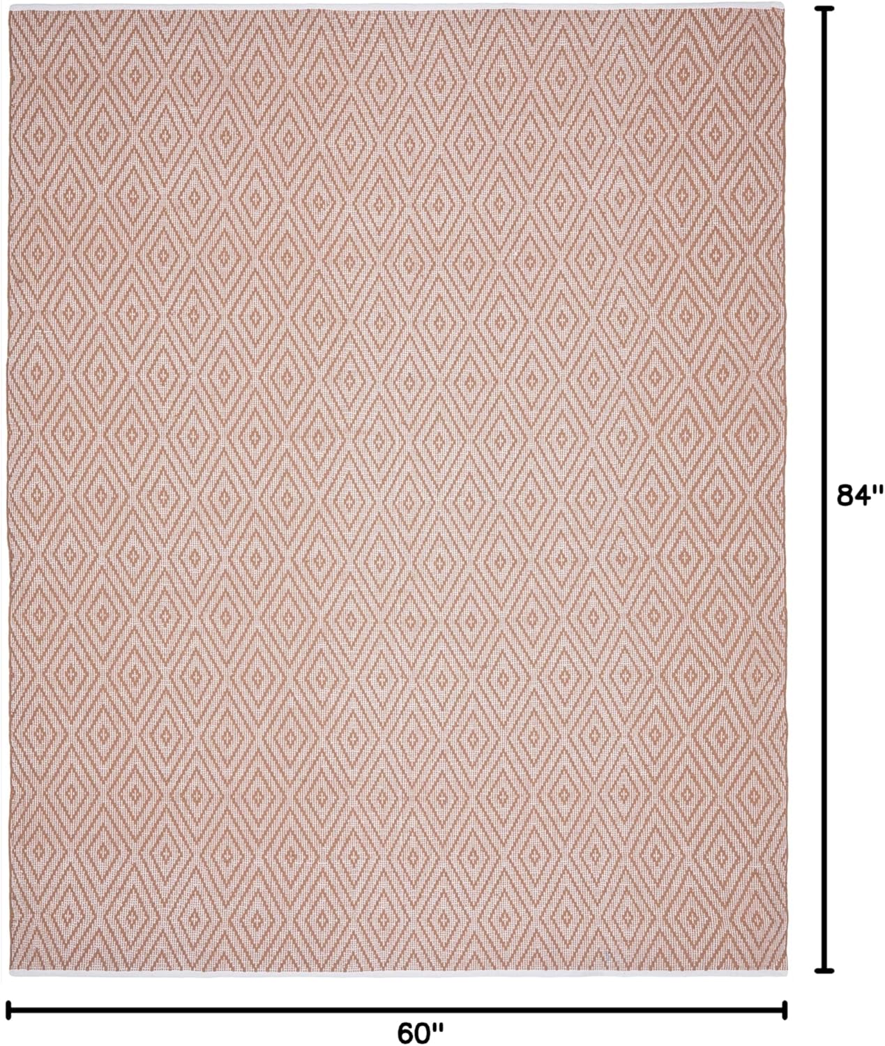 SAFAVIEH Montauk Collection Area Rug - 5' x 7', Beige & Ivory, Handmade Trellis Cotton, Ideal for High Traffic Areas in Living Room, Bedroom (MTK811E)
