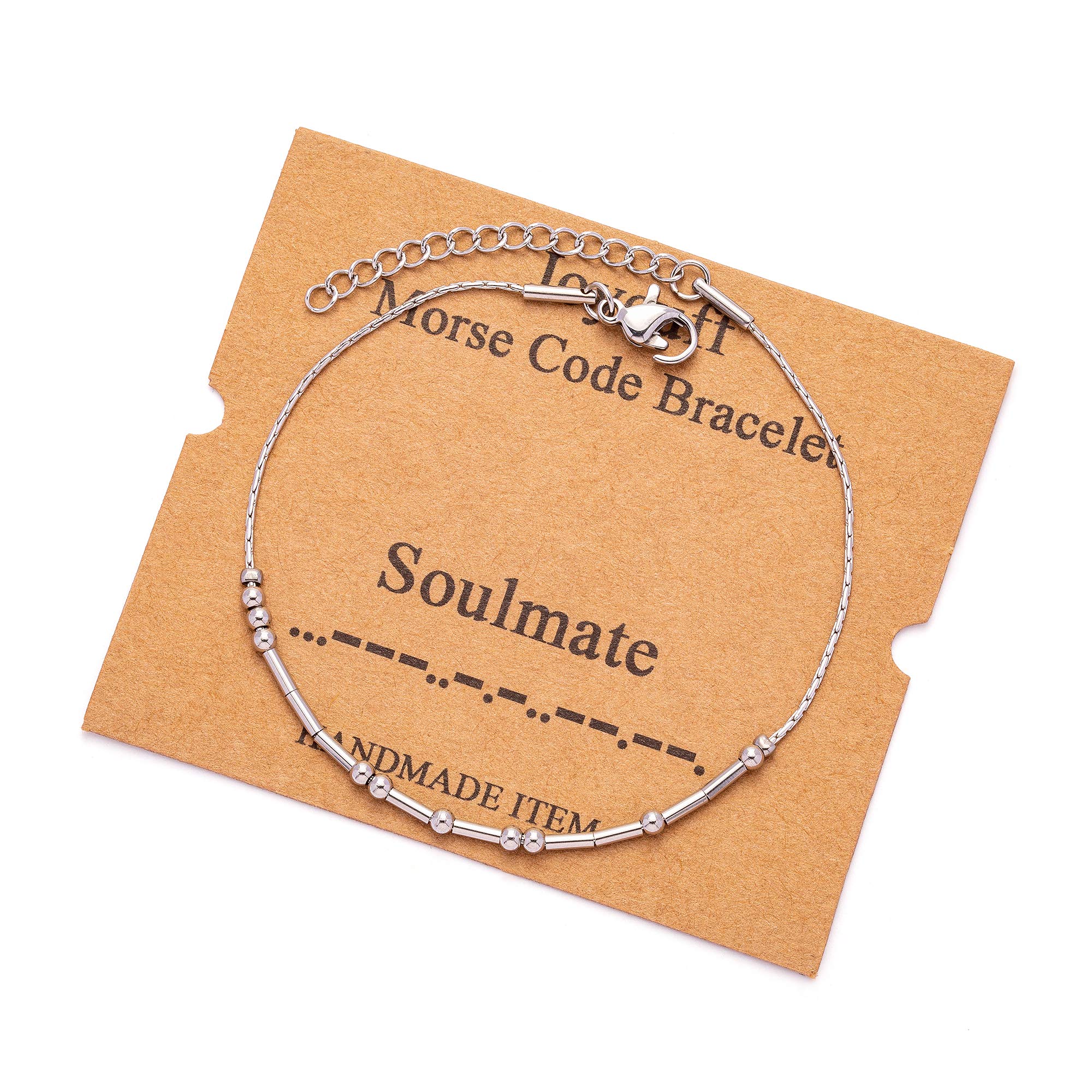 JoycuFF Morse Code Bracelets for Women Gifts for Her Mom Daughter Sister Best Friend Funny Inspirational Jewelry Adjustable Silk Beaded Wrap Bracelet