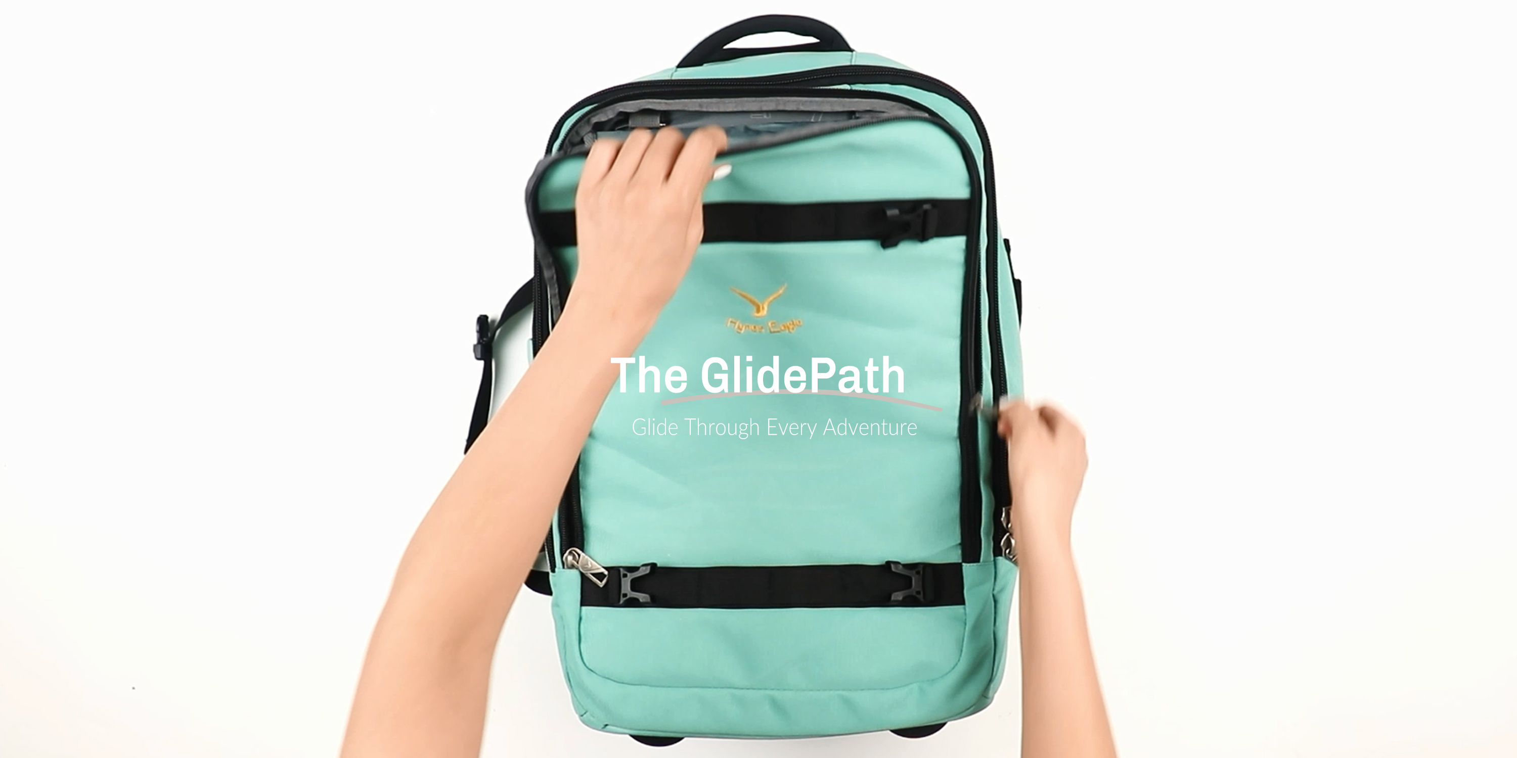 Hynes Eagle Rolling Backpack 42L Backpack with Wheels Airline Approved Carry on Luggage Laptop Travel Suitcase Bag for Women Men Mint Green : Electronics