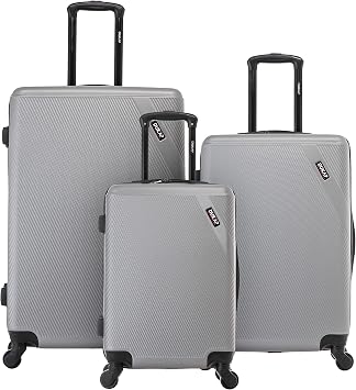 DUKAP DISCOVERY 3-Piece Hardside Spinner Luggage Set 20/24/28in Durable