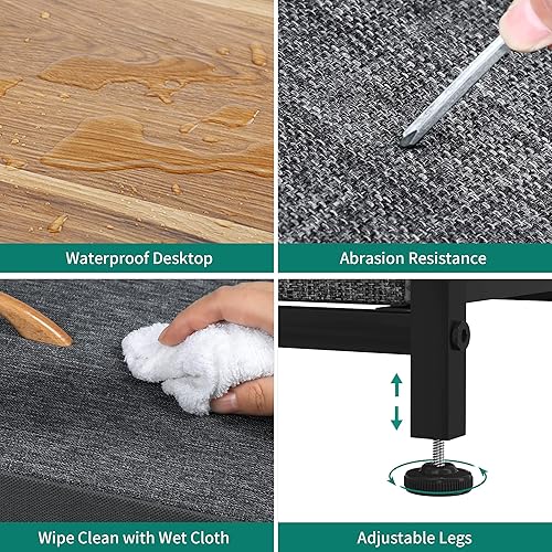 Miniatura 5 de YITAHOME - Cómoda de almacenamiento con 4 cajones de tela, torre organizadora para el hogar, marco de acero resistente, parte superior de madera y