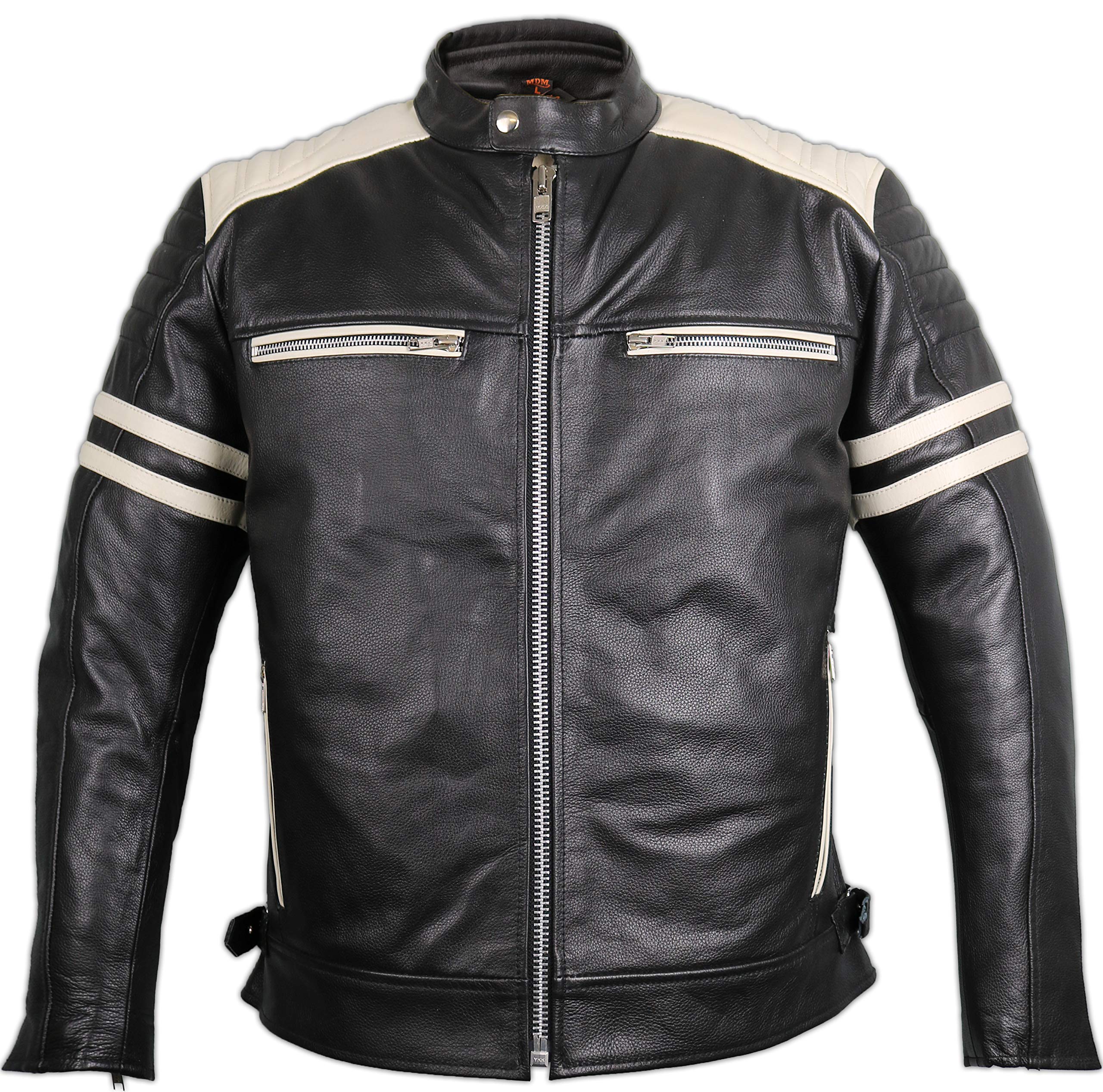 Retro Motorrad Lederjacke 80´s oldschool mit Protektoren