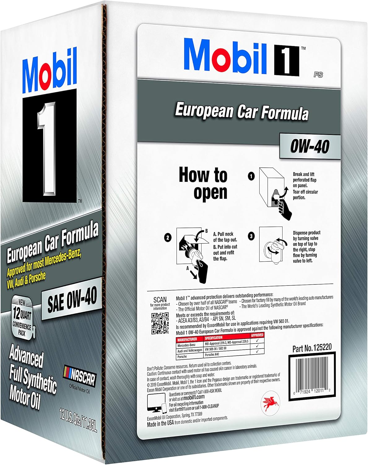 MOBIL 1 (モービル１) 0W-40 エンジンオイル 11.35L (12クオート） Mobil1 0w40 [並行輸入品]