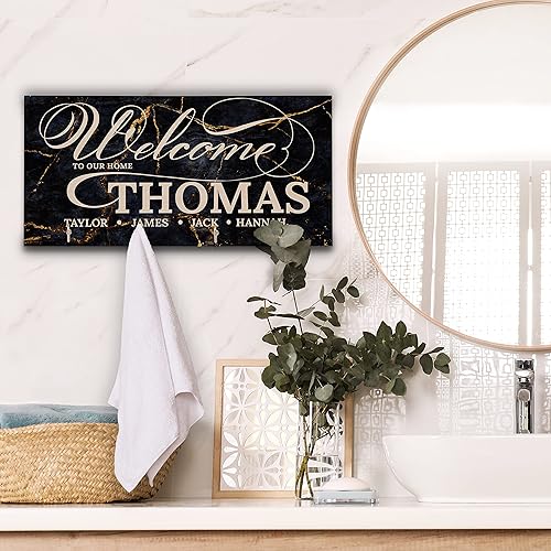 Miniatura 3 de Gancho de madera personalizado para llaves con nombre y título, 6 x 12 pulgadas, 8 diseños y 8 colores, soporte de madera personalizado para llaves