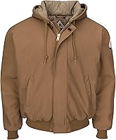 Vista 1 de Bulwark mens Heavyweight Fr Insulated Brown Duck Hooded Jacket