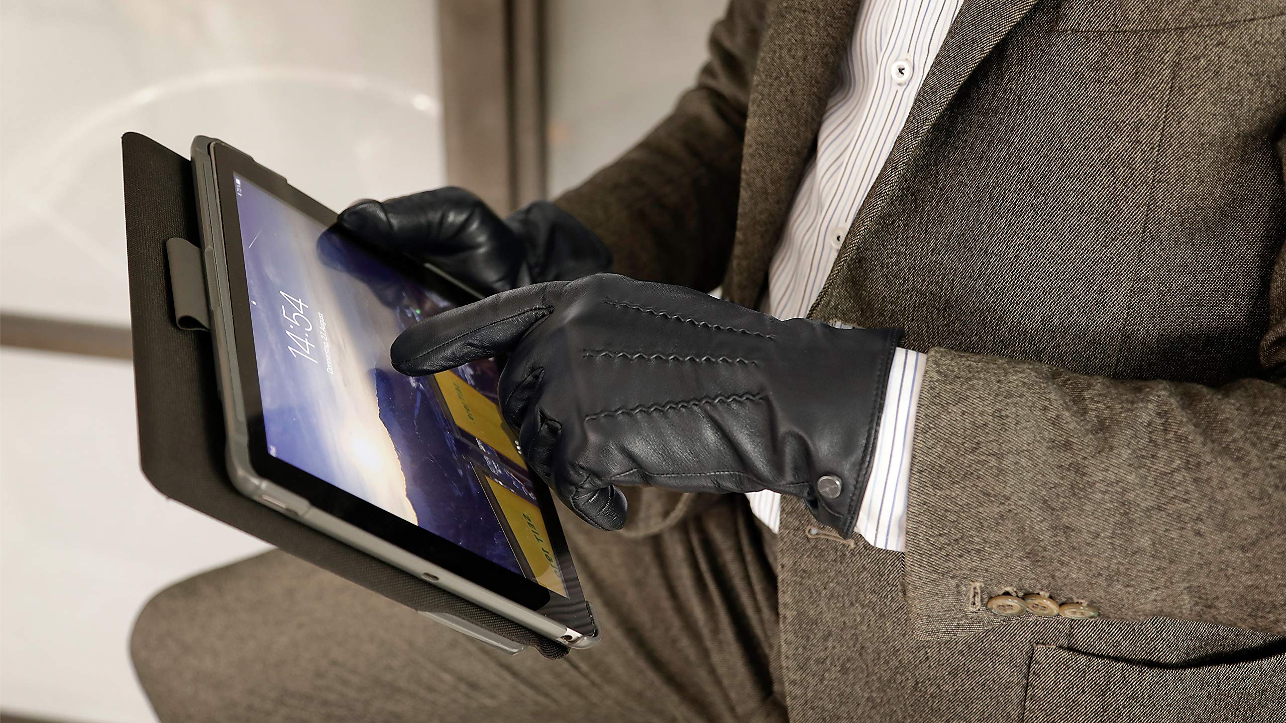 PEARLWOOD Herren Touchscreen Handschuhe GATES aus Schafleder