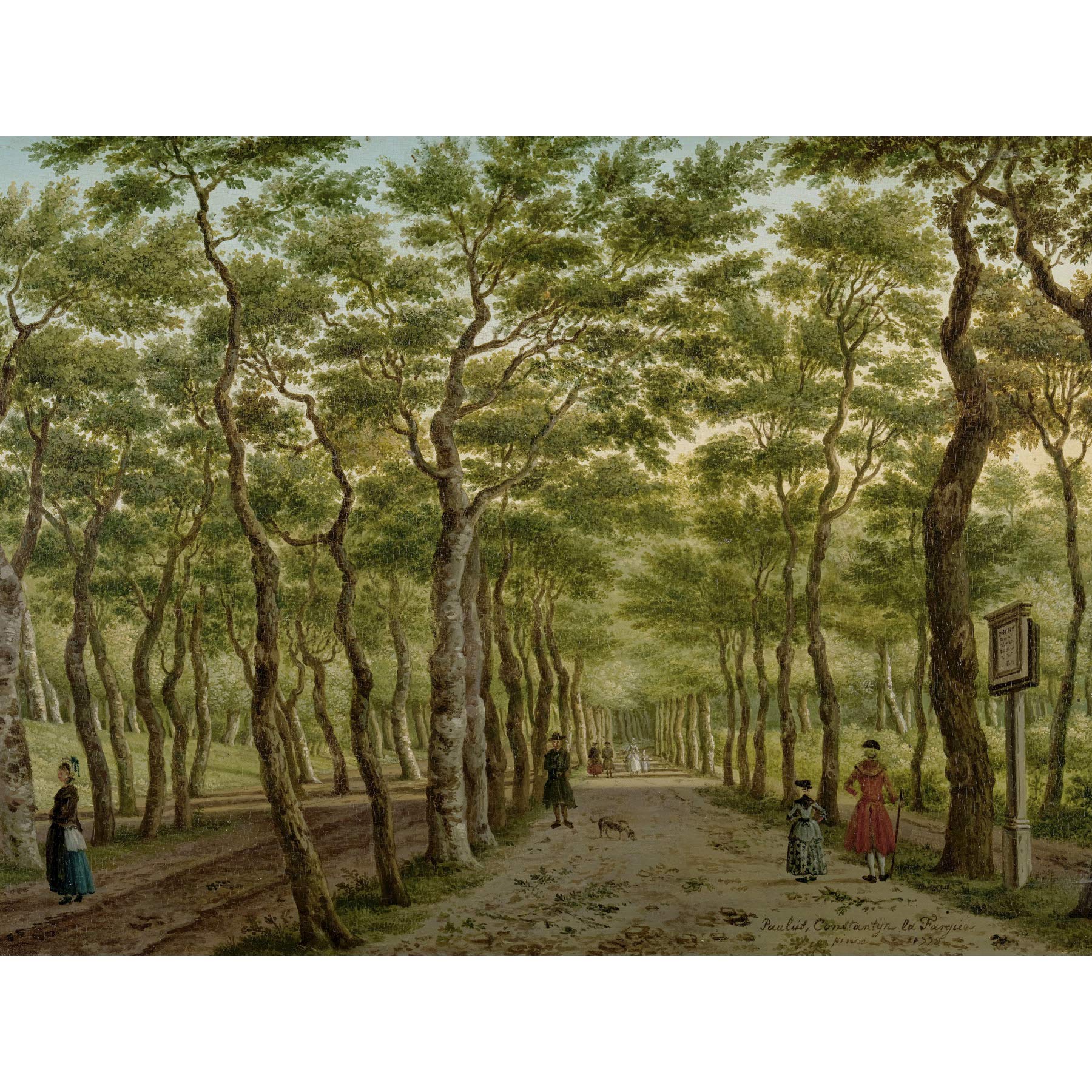 Artery8 La Fargue Herepad In The Hague Forest Landscape Premium Wall Art Canvas Print 18X24 Inch