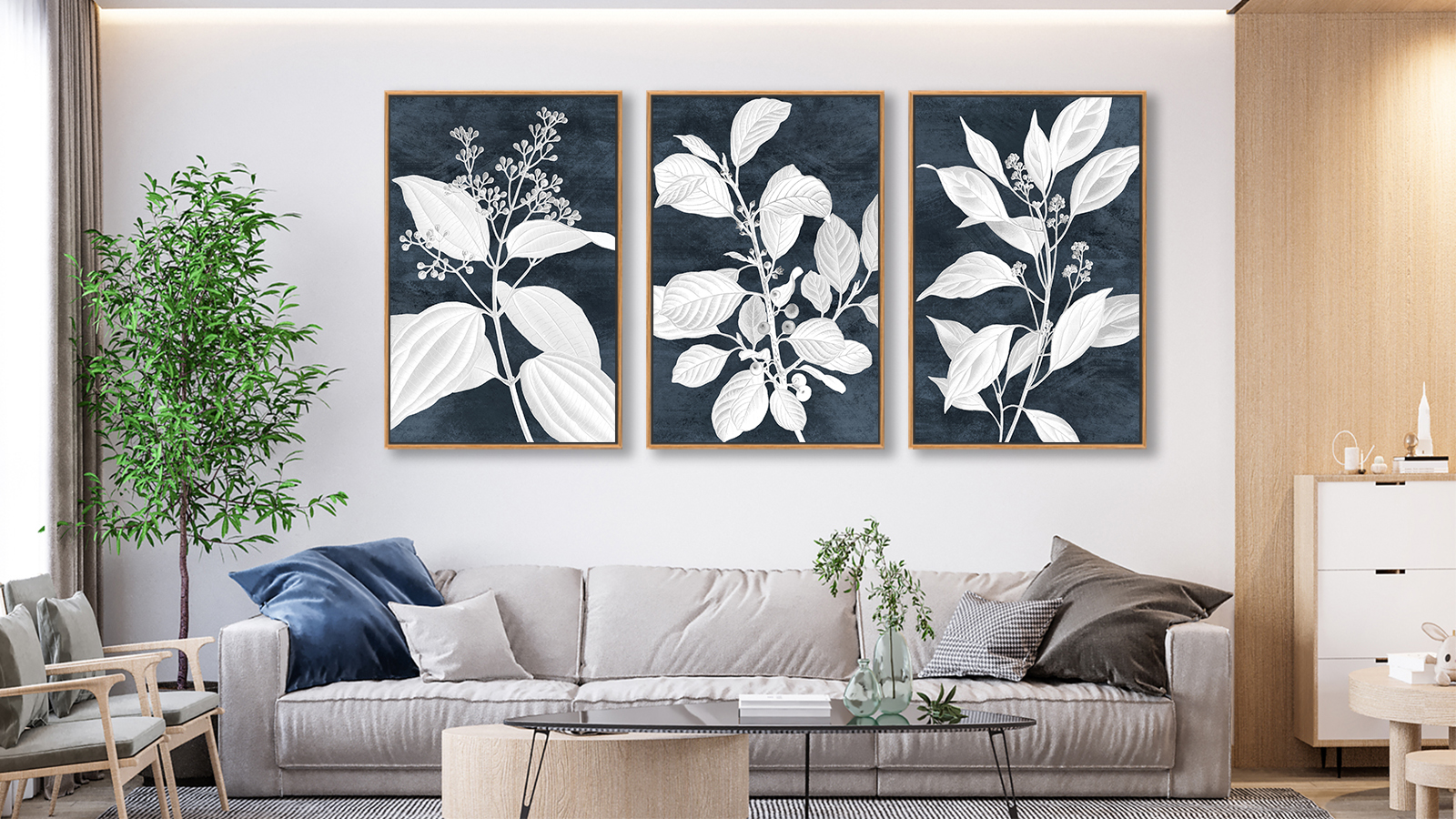 Amazon.com: Large Botanical Wall Art for Living Room Natural Wood