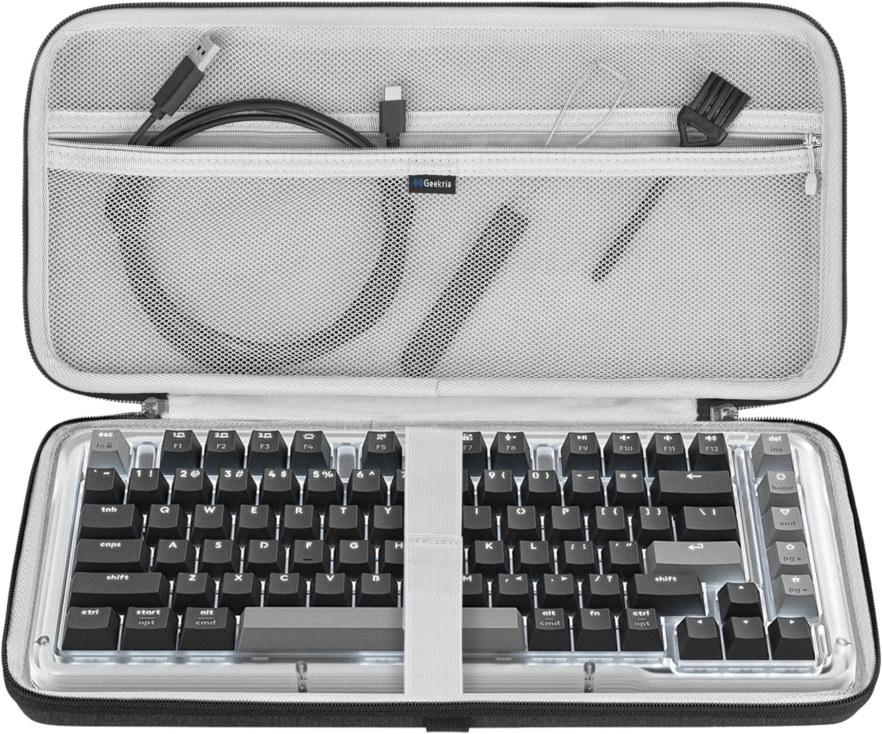 Keyboard Hard Shell Case, Compatible with Logitech G512 X 75, Alto Keys K75M, nuphy Kick75, Attack Shark ajazz AK820, Redragon K673, YUNZII B75 Travel Carrying Bag (Dark Gray)