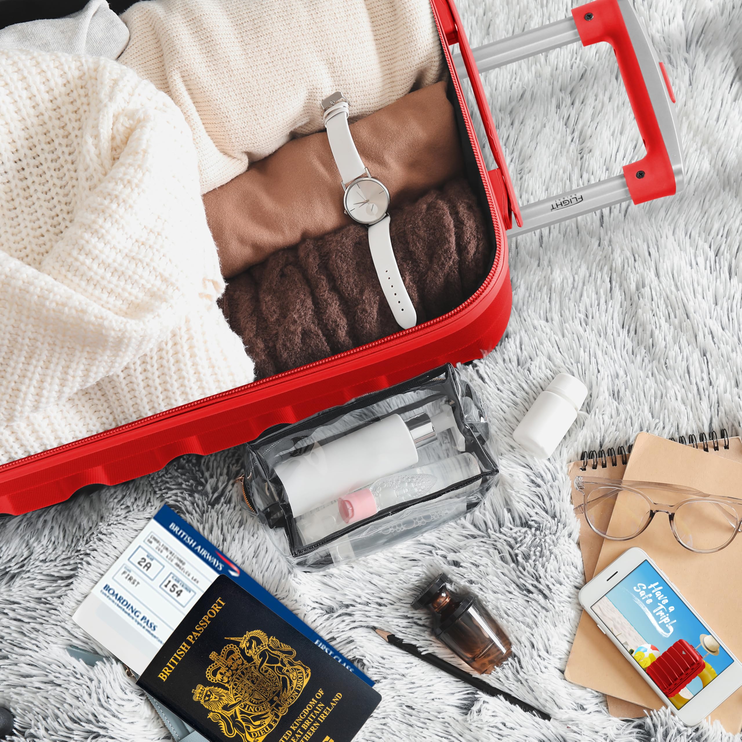 Flight Knight Cabin Suitcase 55x40x20 Ryanair Priority, EasyJet, Jet2 Lightweight Small Durable 4-Wheel Cabin Case, Carry-On for Over 60 Airlines, Hard Shell, 10kg Hand Luggage Bag (55 x 40 x 20 cm)