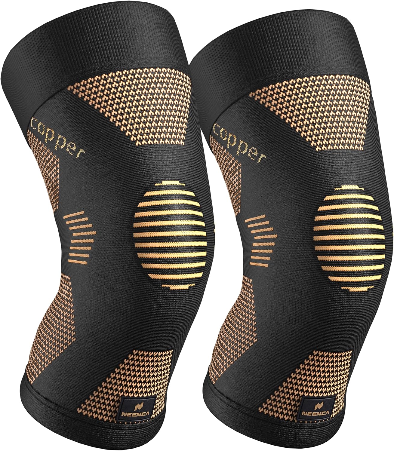 NEENCA Copper Knee Brace for Women and Men, Knee Compression Sleeve for Knee Pain, Arthritis, ACL, Meniscus Tear, Joint Pain Relief, Knee Support for Running, Working Out, Fitness,Weightlifting-Single