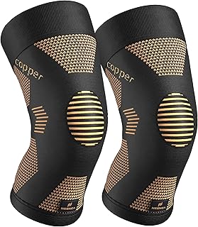 NEENCA Copper Knee Brace for Women and Men, Knee Compression Sleeve for Knee Pain, Arthritis, ACL, Meniscus Tear, Joint Pain Relief, Knee Support for Running, Working Out, Fitness, Weightlifting -Pair