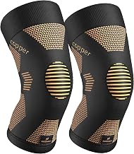 NEENCA Copper Knee Brace for Women and Men, Knee Compression Sleeve for Knee Pain, Arthritis, ACL, Meniscus Tear, Joint Pain Relief, Knee Support for Running, Working Out, Fitness, Weightlifting -Pair