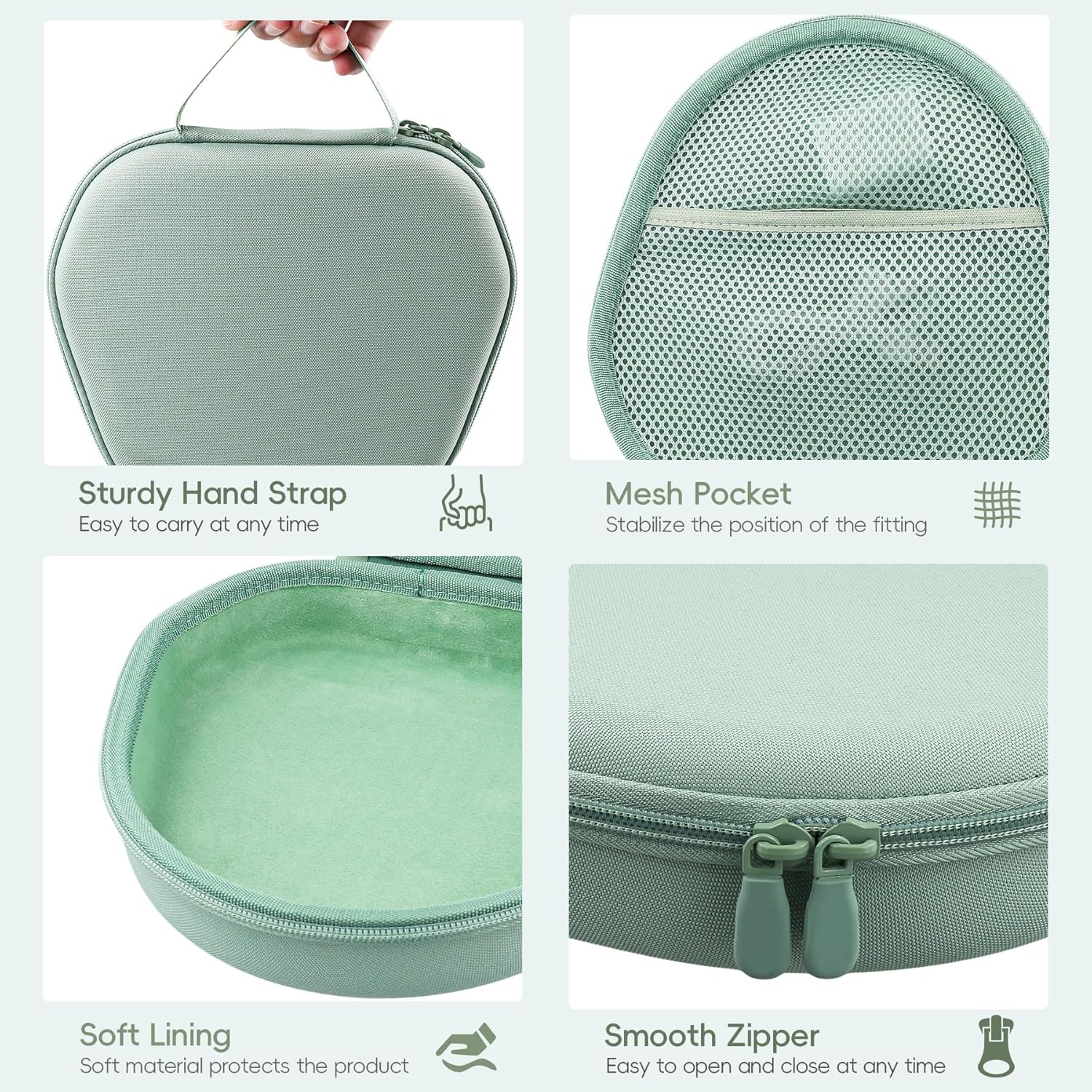 khanka Hard Carrying Case for Apple AirPods Max Wireless Over-Ear Headphones,Green Case - Image 5