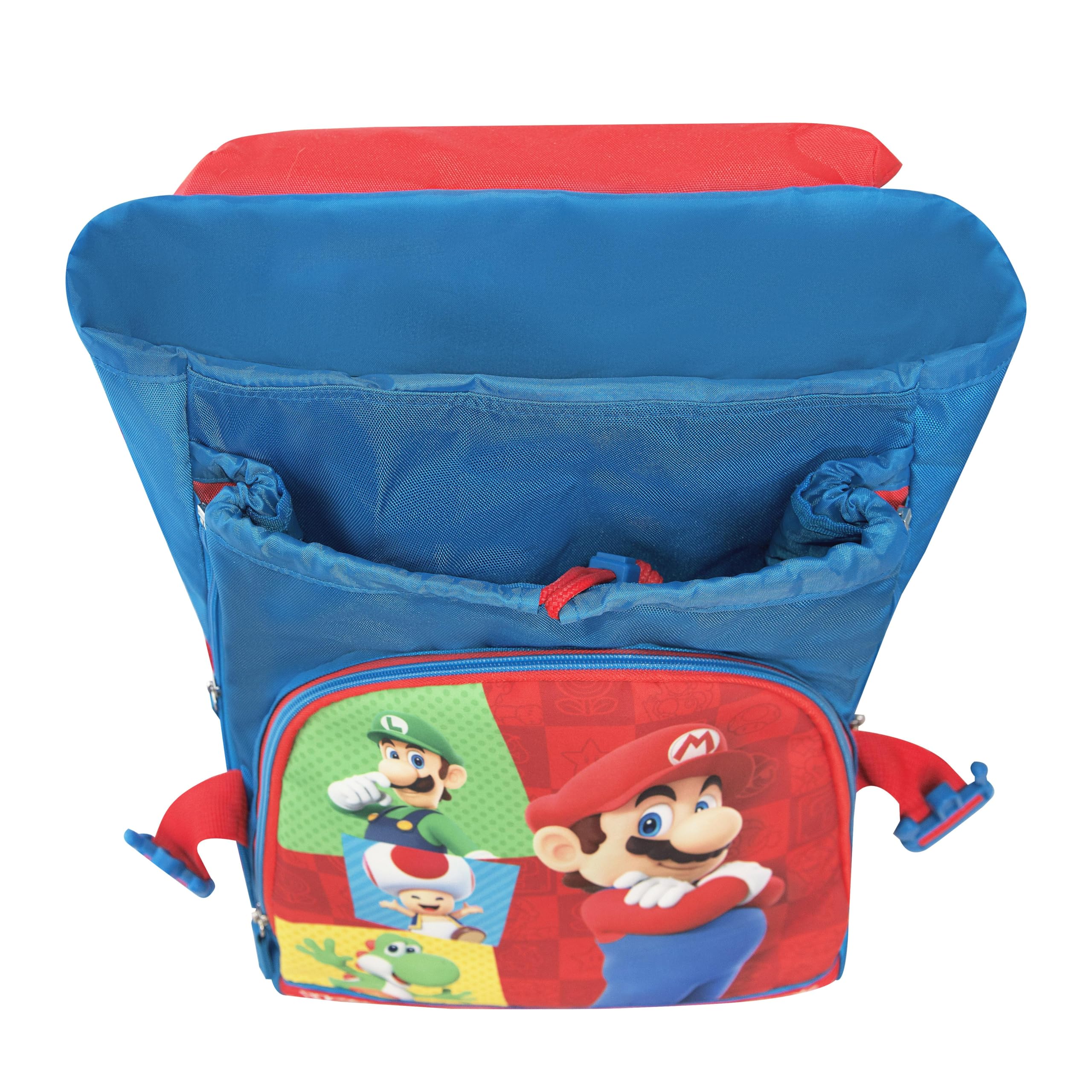 SUPER MARIO - Zaino Scuola Ufficiale Super Mario, Zaino Bambini, 2 Ampi Spazi Centrali, Tasche Frontali e Laterali, Spallacci Regolabili e Imbottiti, Schienale Imbottito, 32 x 43H x 23, 31 L