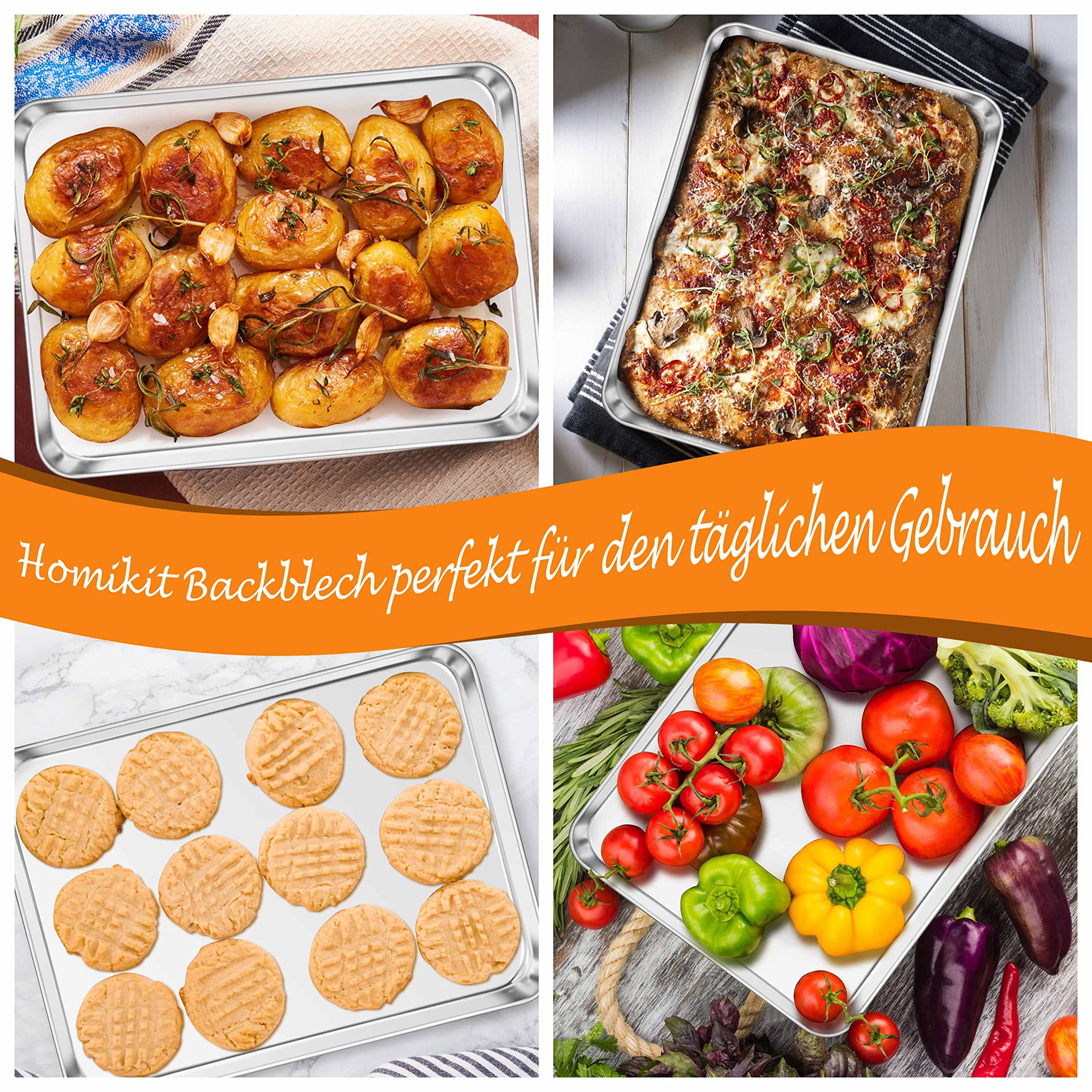 Teglia Da Forno In Acciaio Inox 40x30cm Con Griglia Di Raffreddamento - Homikit - Foto 11