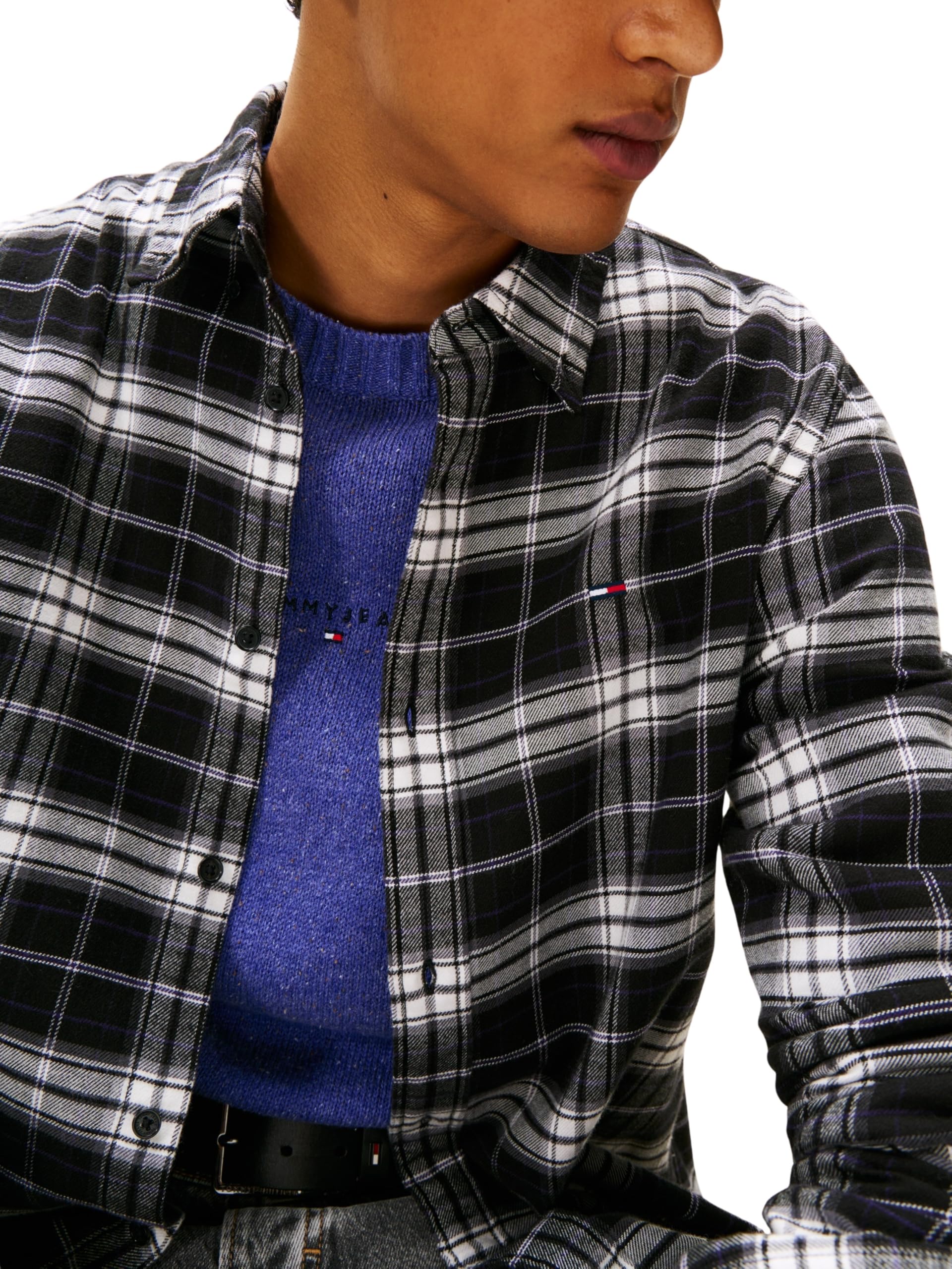 Tommy Jeans Tjm Reg Flannel Check Shirt Ext Dm0dm22024 Camicia L/S Unisex - Adulto (Pacco da 1)
