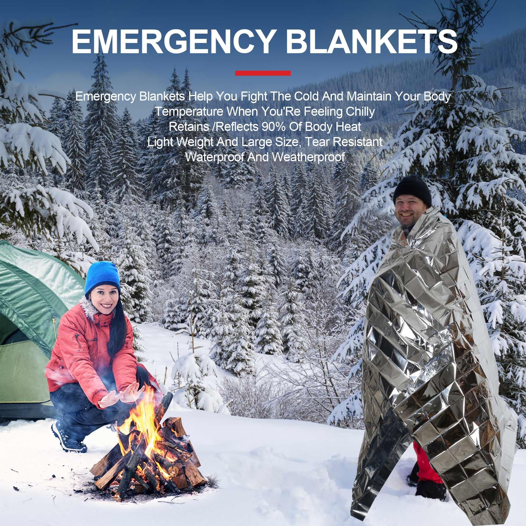 9 Pack Emergency Blankets - Survival Gear -5 9 Pack Emergency Blankets - Survival Gear -5