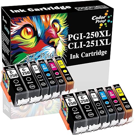 10pcs Cartucce Di Inchiostro Compatibile PGI-250 CLI-251 Per - Foto 7