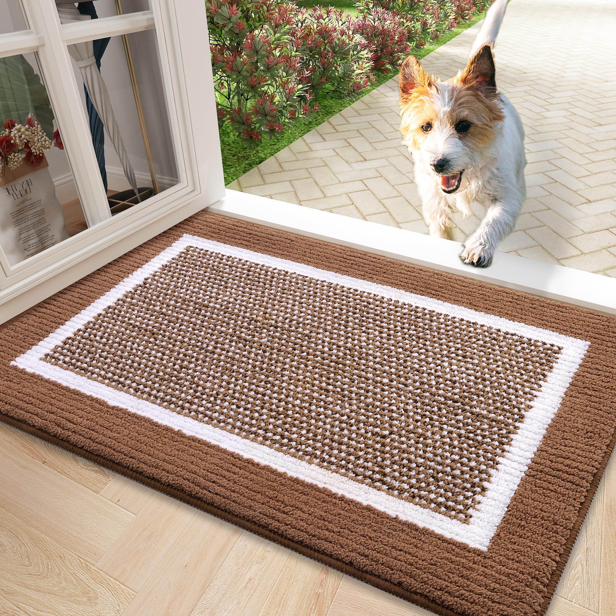 Homaxy Door Mats Indoor, 50 X 80 cm, Non Slip Dirt Trapper Door Mat