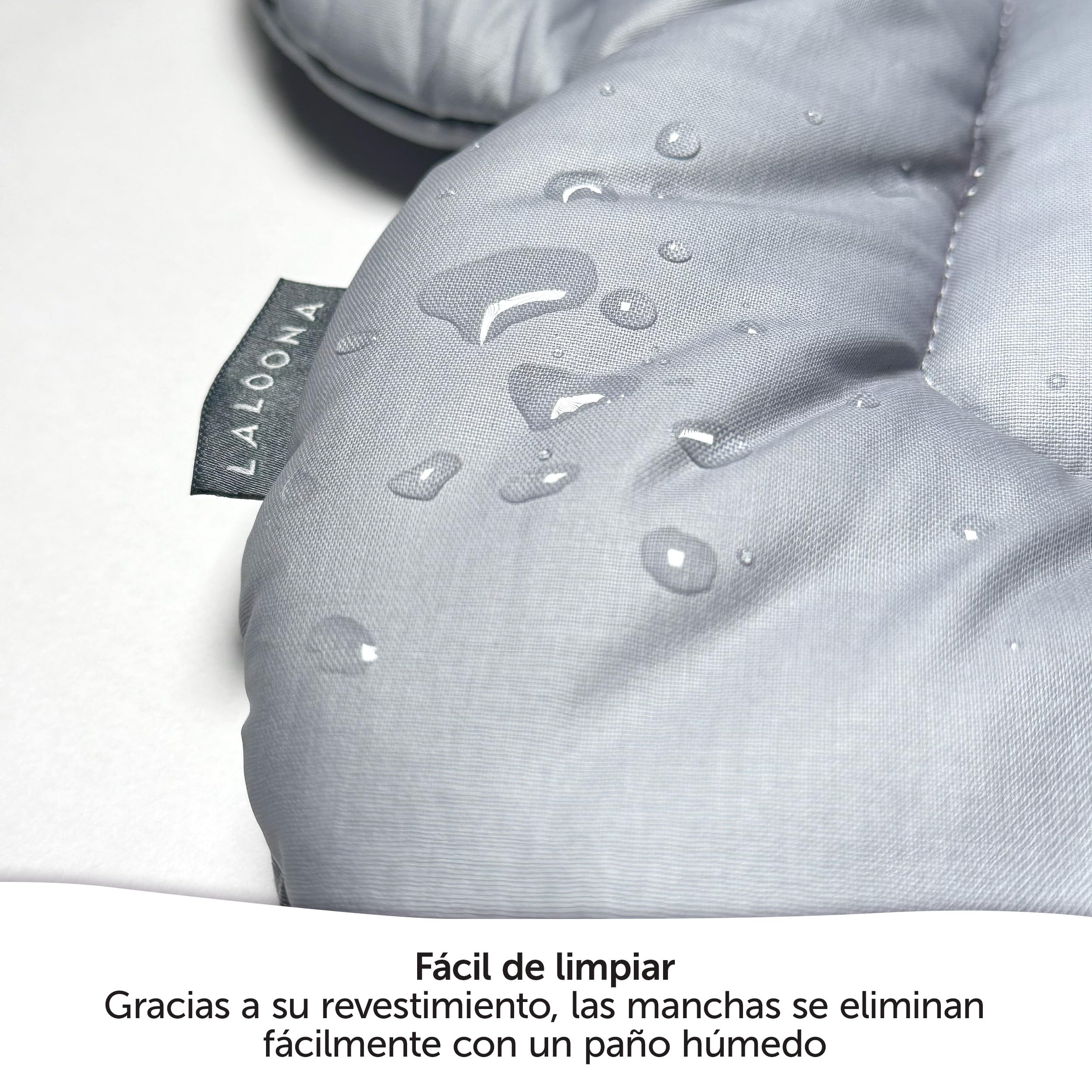 LaLoona Reductor para Trona Bebe Stokke Tripp Trapp, Cojin Trona Madera, Cojin Impermeable Trona OEKO-TEX 100, Lavable a Máquina - Gris