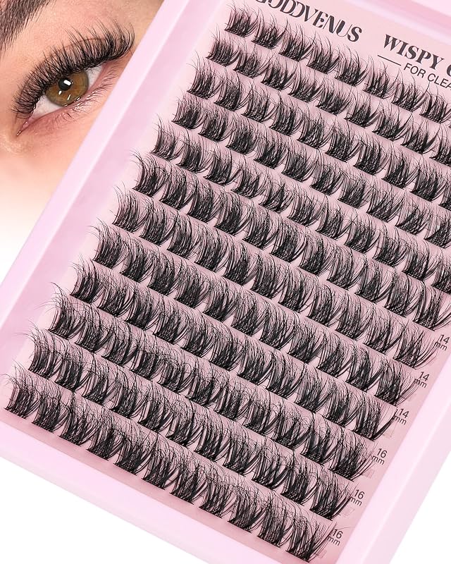 Cílios postiços em tufos Goddvenus com curvatura CD, fibras veganas, comprimentos de 10 a 16 mm, 132 unidades