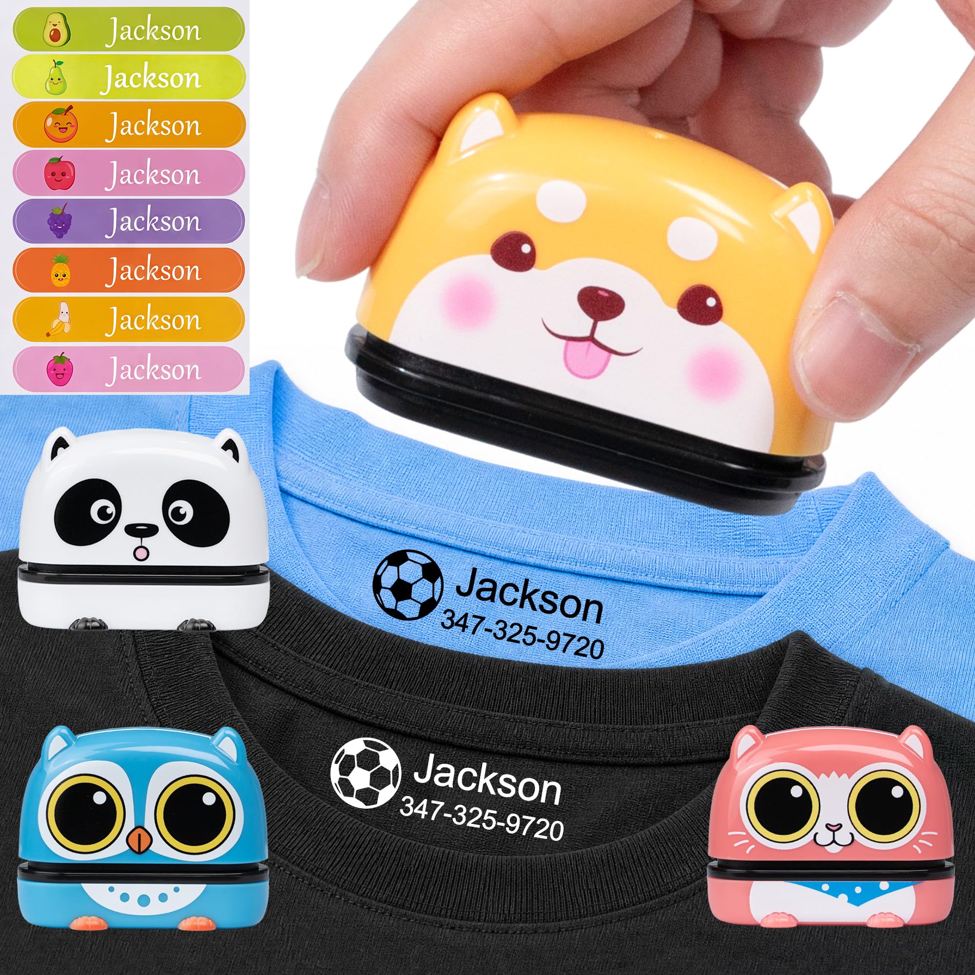 Easycosy Name Stamp for Clothes Kids Back to School Supplies Waterproof Quick & Easy Child Name Label Personalised Stamp for Clothing Uniform First Day at School Gifts