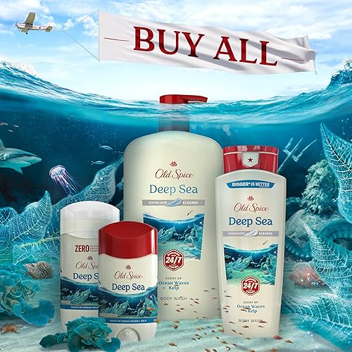 Miniatura 7 de Old Spice Desodorante para hombres, sin aluminio, aroma de mar profundo con elementos oceánicos, 3 onzas (paquete de 3)