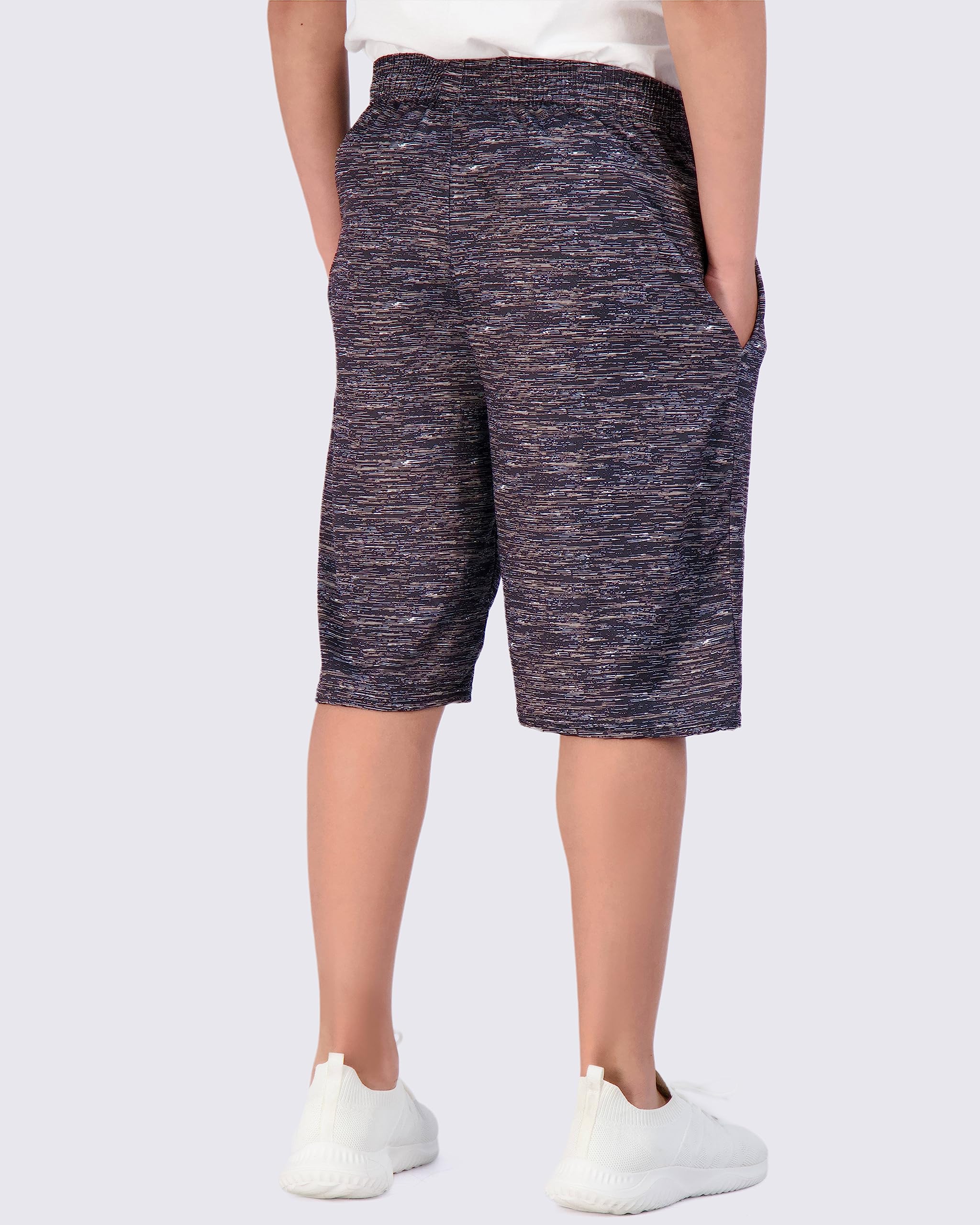 Real Essentials 5-Pack Boys' Dry-Fit Active Athletic Performance Basketball Shorts with Pockets