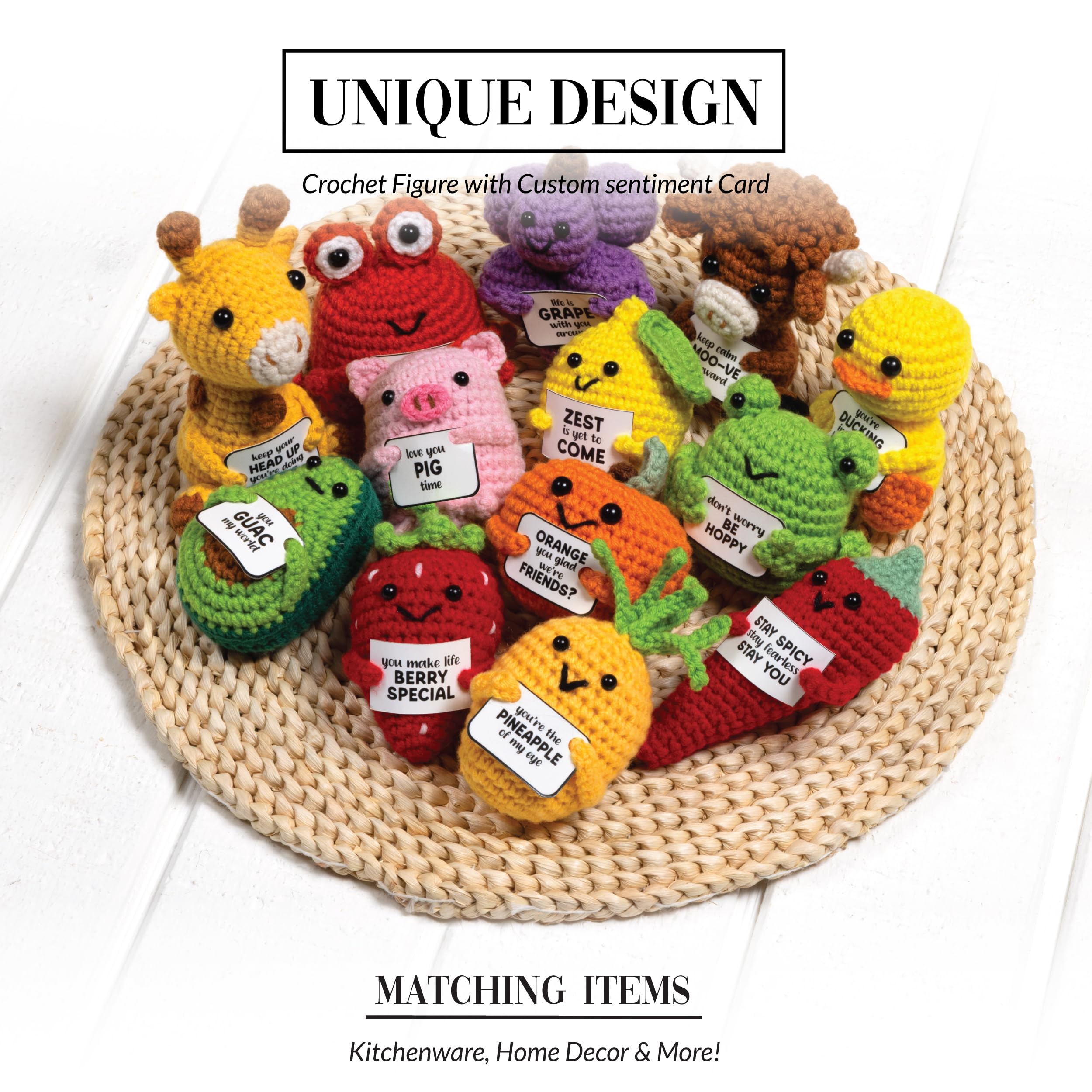 Pavilion Gift Company - Lemon - Crochet Mini Figure Fruit Zest Encouragement Inspiration Home Work Desk Decor