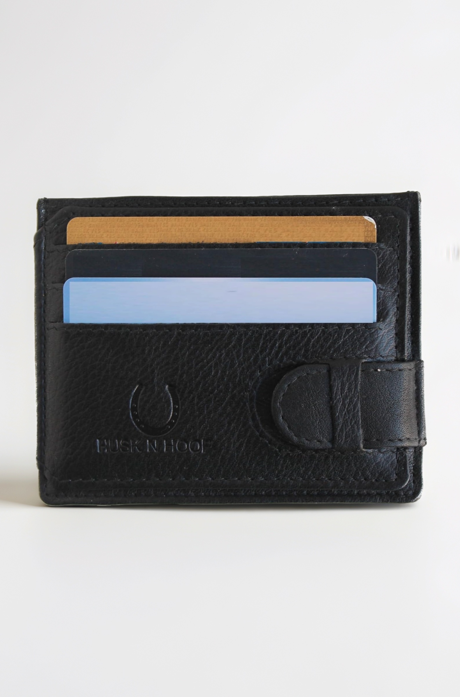 Husk N Hoof RFID Protected Leather Credit Card Holder Wallet for Man Women | Card Holder for Men Woman | Black