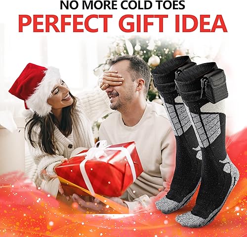 Miniatura 4 de Calcetines térmicos eléctricos calientes, calentadores de pies para el invierno que funcionan con pilas, para hombres y mujeres adultos. Los