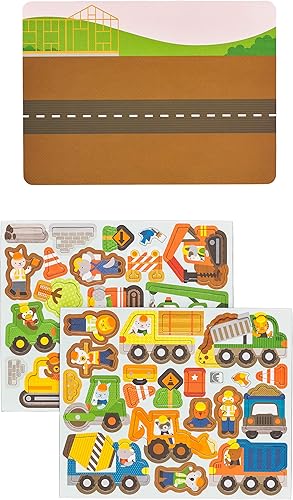 Miniatura 3 de Petit Collage Escena de juego magnética sitio de construcción tablero de juego magnético con mezcla y combinación de amigos de animales magnéticos