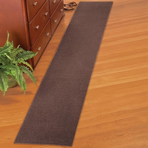 Miniatura 2 de Collections Etc Alfombra extra larga antideslizante para pasillo de cocina, marrón, 20 x 90 pulgadas