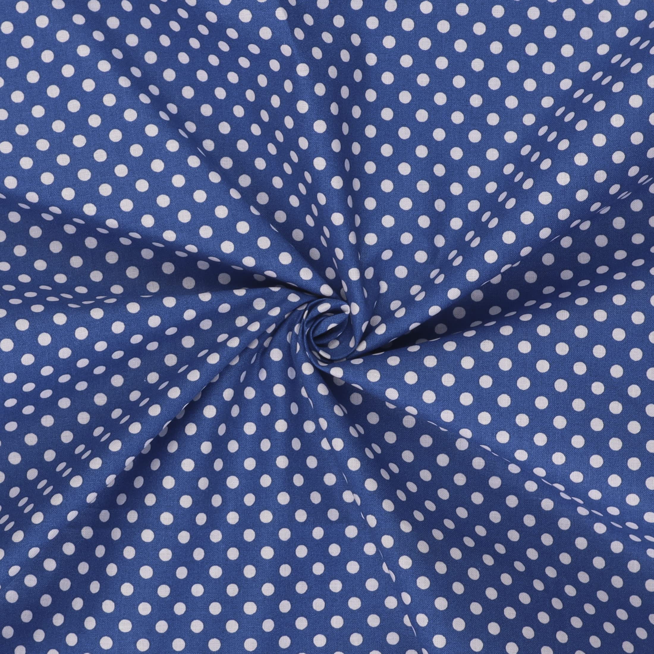 Mook Fabrics Polka Dot Cotton Fabric, Royal Cut by The Yard | 45in. Wide - 100% Cotton Material for Quilting, Home Decor Accents