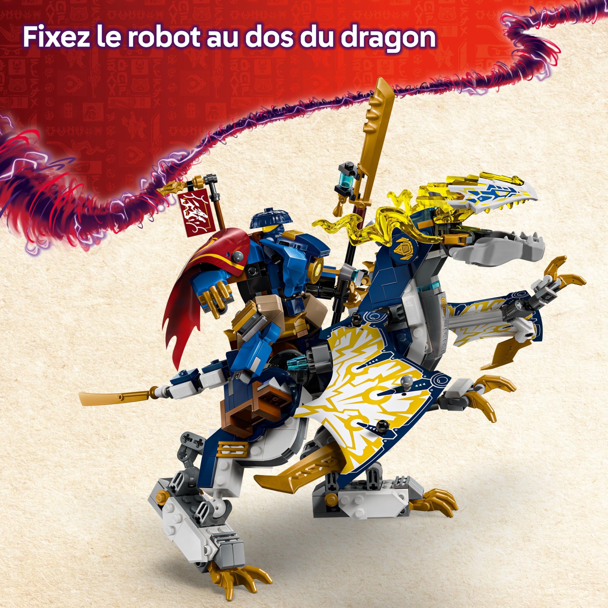 LEGO NINJAGO Le Robot Dragonnier De Rogue - Jouet Ninja Avec Figurines De Dragon & Robot - 4 Minifigurines Dont Lloyd & Arin - Lame De Révélation - Cadeau Pour Garçon 8 Ans & Fans De La Série TV 71843
