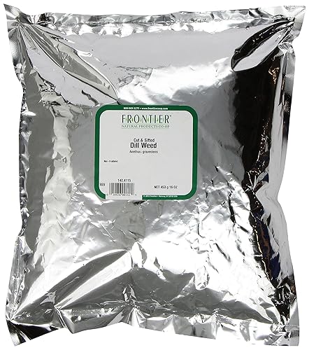 Frontier Co-op Semilla de eneldo, bolsa a granel de 1 libra, cortada y tamizada, combina con ensaladas, salsas y pescado, Kosher
