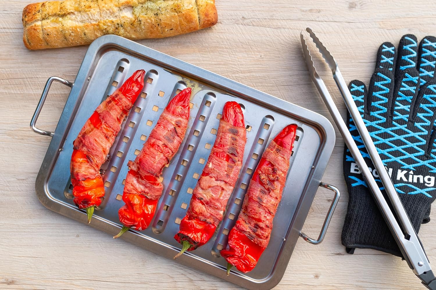 Stainless Steel 16" x 11" Grill Topper with Handles