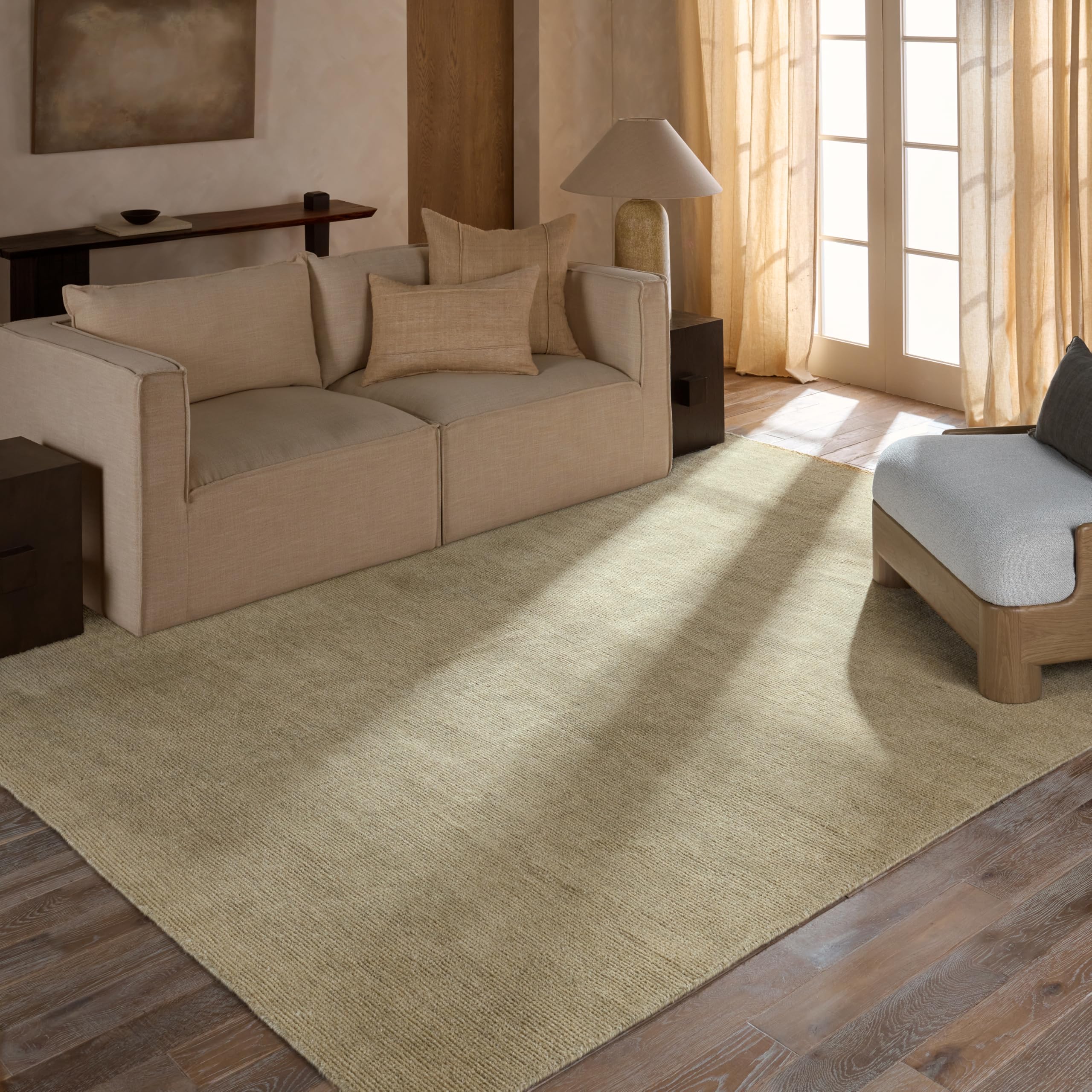 Jaipur Living Limon Handwoven Solid YellowGold Area Rug (7'9"x9'9")