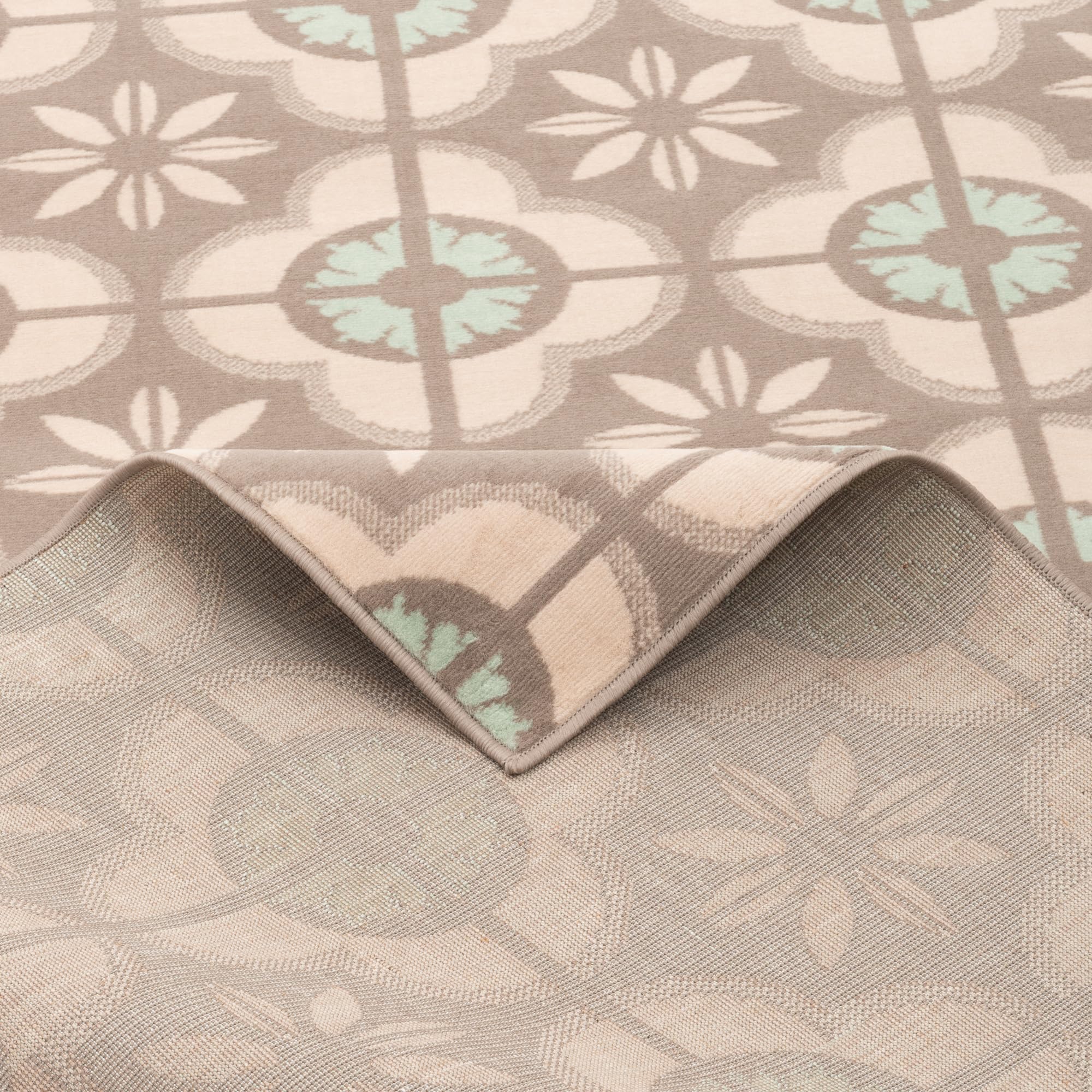 Pergamon Samba - Tapis de Designer Moderne - Optique des tuiles - Beige - 5 Tailles