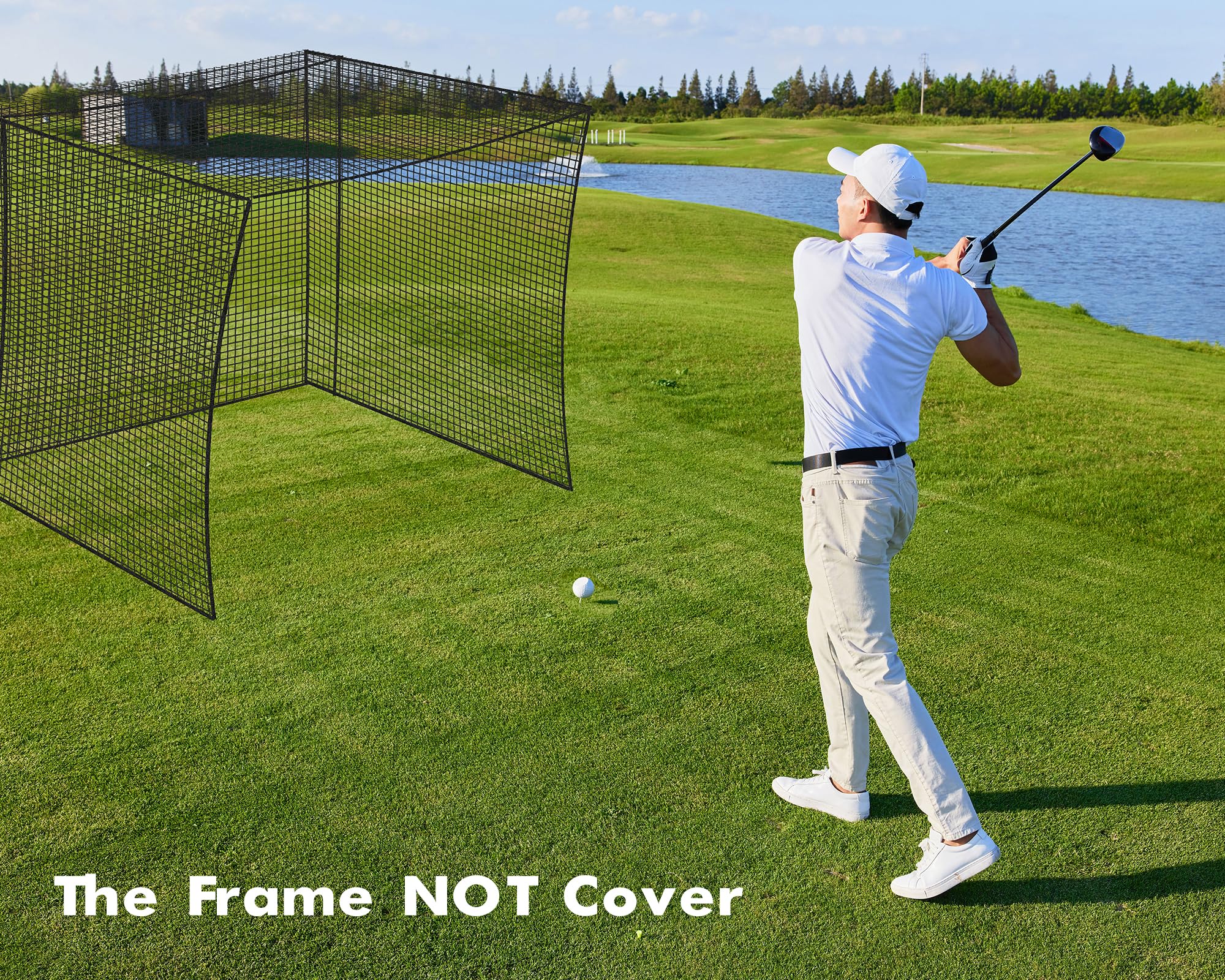 Fahnemt Golf Batting Cage Net for Indoor or Outdoor Golf Practice (10 * 10 * 10ft)