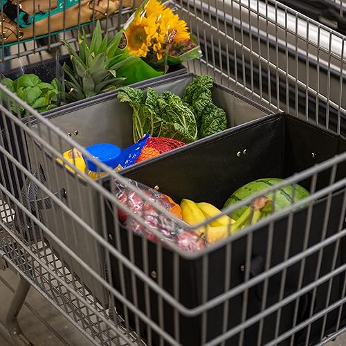 Miniatura 8 de BAG-THAT! Paquete de 4 bolsas reutilizables para comestibles, bolsas de compras, caja grande y resistente, asas plegables con parte inferior